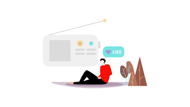 Radio listener  Illustration