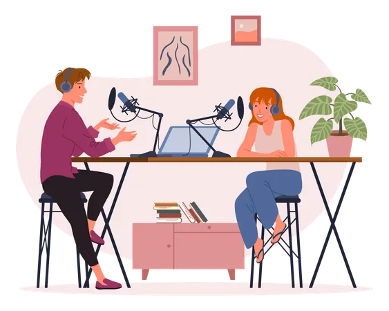 Radio podcasting  Illustration