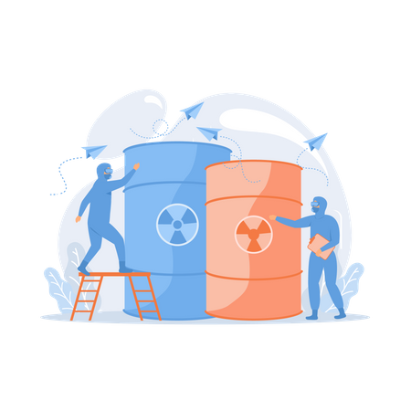 Radioactive barrels  Illustration