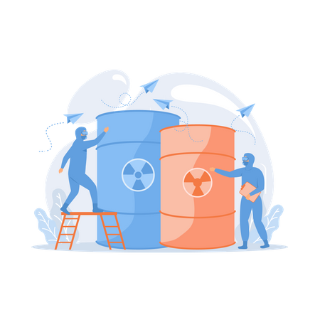 Radioactive barrels  Illustration