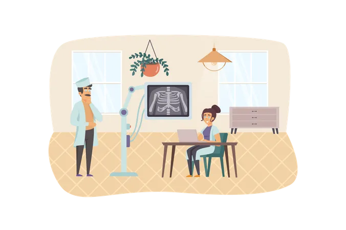 Diagnostic médical aux rayons X  Illustration