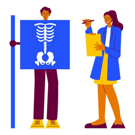 Radiographie du corps du patient  Illustration