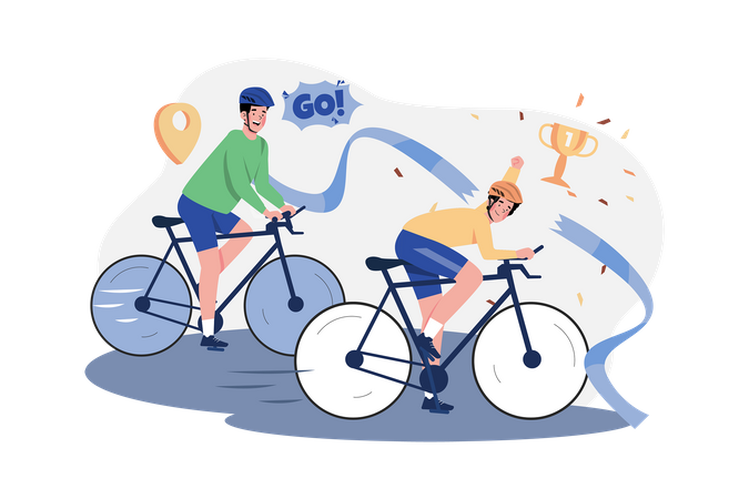 Radsportwettbewerb  Illustration
