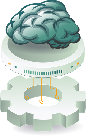 Raffinesse der Technologie der künstlichen Intelligenz des Gehirns  Illustration