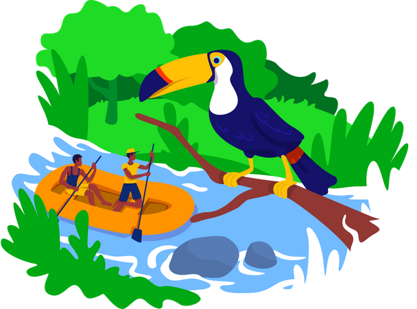 Rafting Illustration