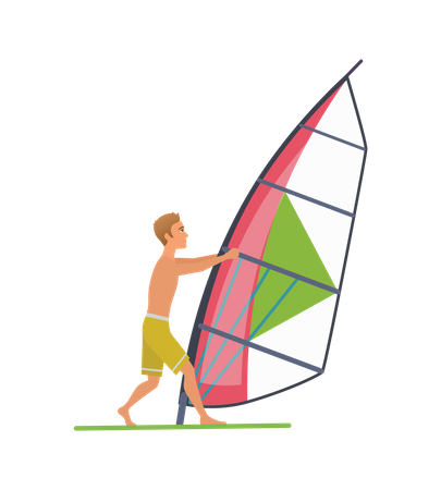 Rafting en el agua  Ilustración