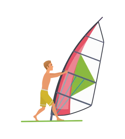 Rafting en el agua  Ilustración