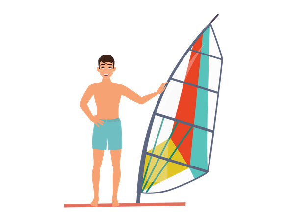 Rafting en la playa  Ilustración