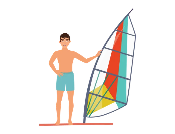 Rafting en la playa  Ilustración