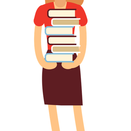 Ragazza con libri  Illustration