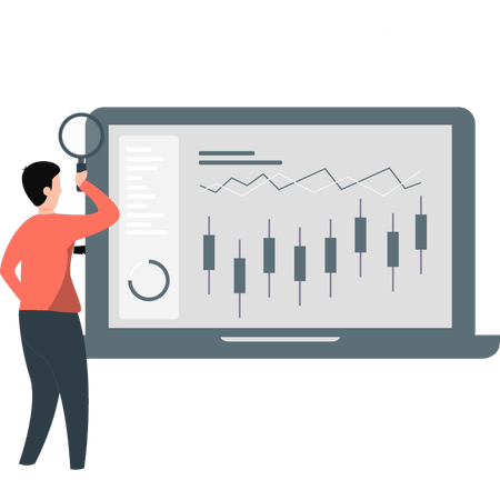 Grafici statistici di analisi del ragazzo  Illustration