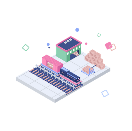 Rail freight  Illustration