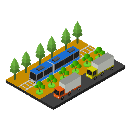 Rail station  Illustration