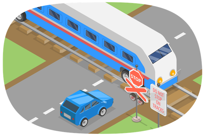 Railroad Crossing  Illustration