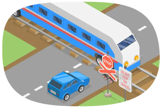 Railroad Crossing  Illustration