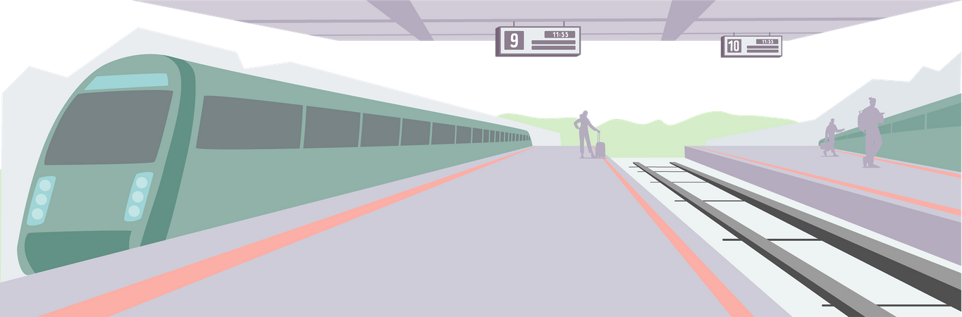 Railway Station  Illustration