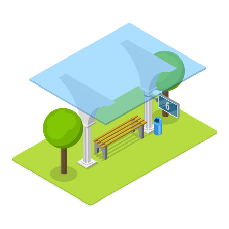 Railway Station Elements  Illustration