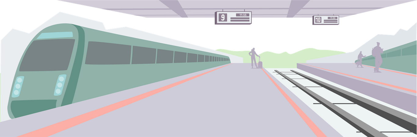 Railway Station  Illustration