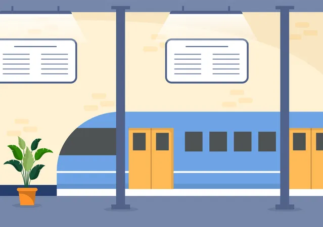 Premium Train Station 3D Illustration download in PNG, OBJ or Blend format