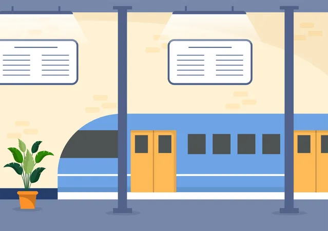 Railway Station Platform  Illustration