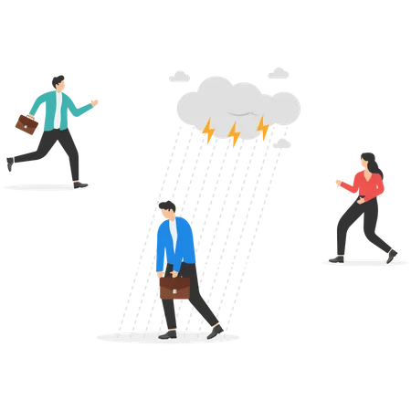 Rain Cloud over manager  Illustration