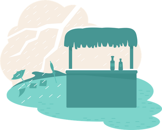 Rain natural disaster  イラスト