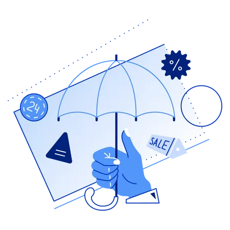 Rain of discounts  Illustration