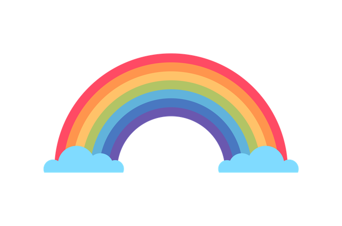 Rainbow and clouds for children's  Illustration