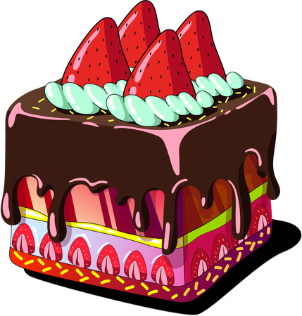 Rainbow Delight Chocolate Cake  イラスト