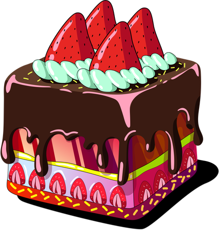 Rainbow Delight Chocolate Cake  Illustration