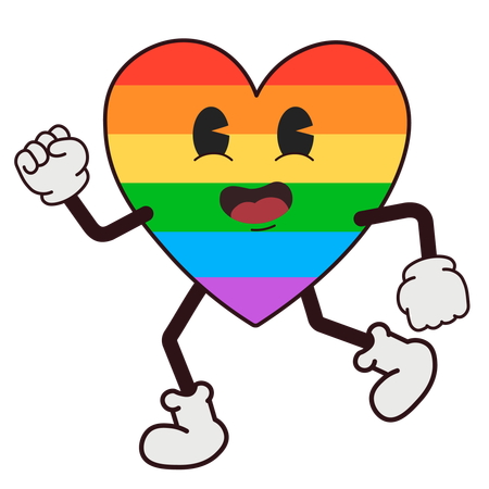 Rainbow heart pride month  Illustration