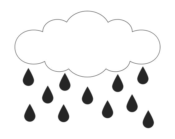 Rainy cloud raindrops dripping  Illustration