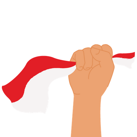 Raise Indonesia Flag  Illustration