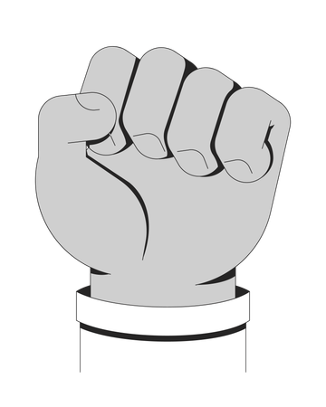 Raised red fist symbolizing power and protest  Illustration