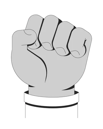 Raised red fist symbolizing power and protest  Illustration