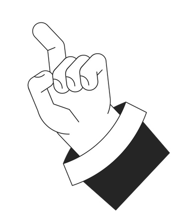 Raised up hand with index finger ready to touch  일러스트레이션