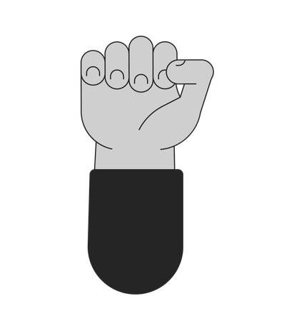 Raising and clenching fist  Illustration