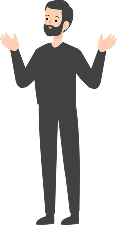 Raising Both Hands  Illustration