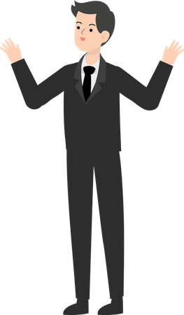 Raising Both Hands  Illustration