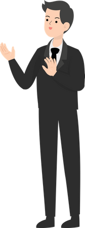 Raising Both Hands  Illustration