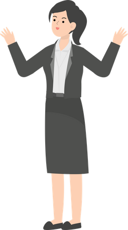 Raising Both Hands  Illustration