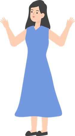 Raising Both Hands  Illustration