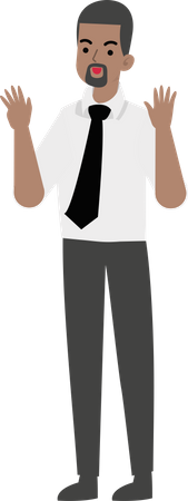 Raising Both Hands  Illustration