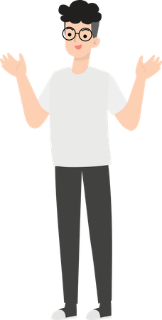 Raising Both Hands  Illustration