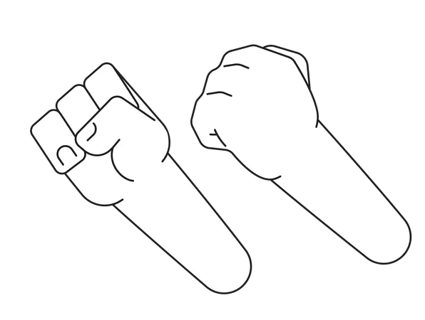 Raising Clenching Fists Monochrome Flat Vector Hand Strong Fists Editable Black And White Thin Line Icon Simple Cartoon Clip Art Spot Illustration For Web Graphic Design 일러스트레이션