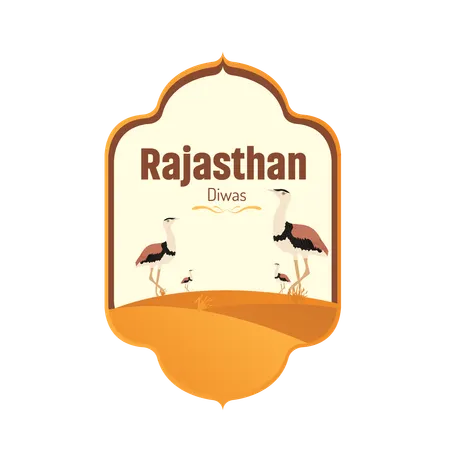 Rajasthan diwas and state bird of rajasthan  Illustration