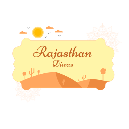 Rajasthan diwas with desert  Illustration