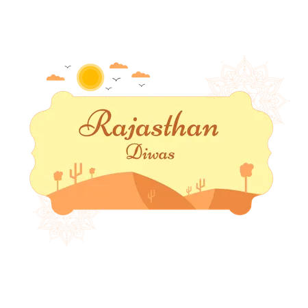 Rajasthan diwas with desert  Illustration