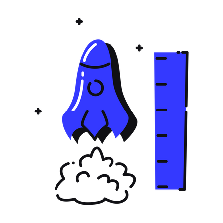 Raketenstart-Skala  Illustration