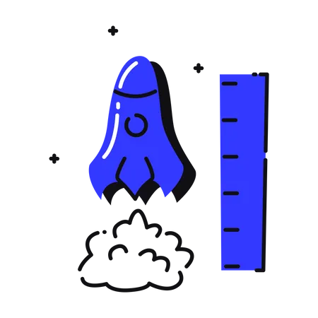 Raketenstart-Skala  Illustration